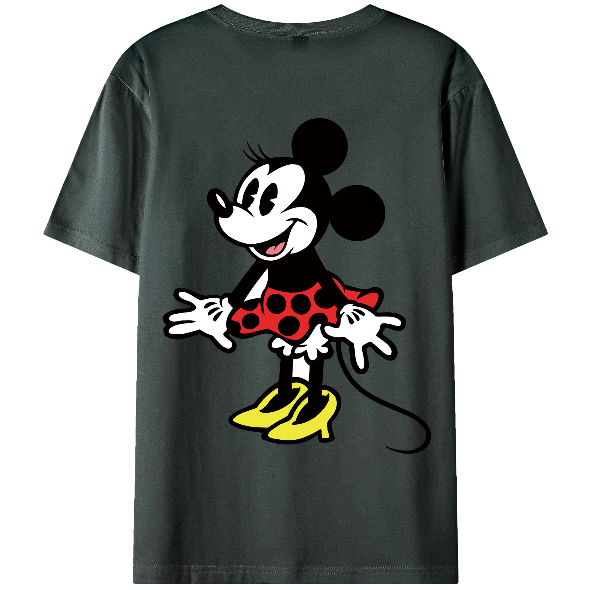 ミッキーマウス Mickey Mouse 綿100％ メンズ半袖Tシャツ（バックプリント） 通気性